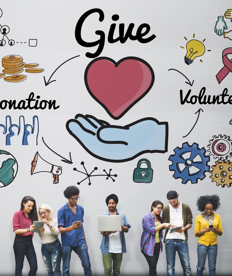 Give Donations Volunteer Welfare Support Concept